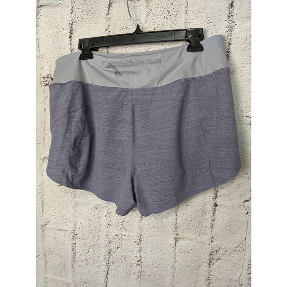 Athleta Women's Run With It Textured 3.5" Shorts Space Dye Grey Sz L Large - Picture 2 of 7